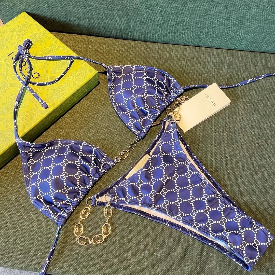Gucci Swimwear Two-Piece Bikini Set — Blue