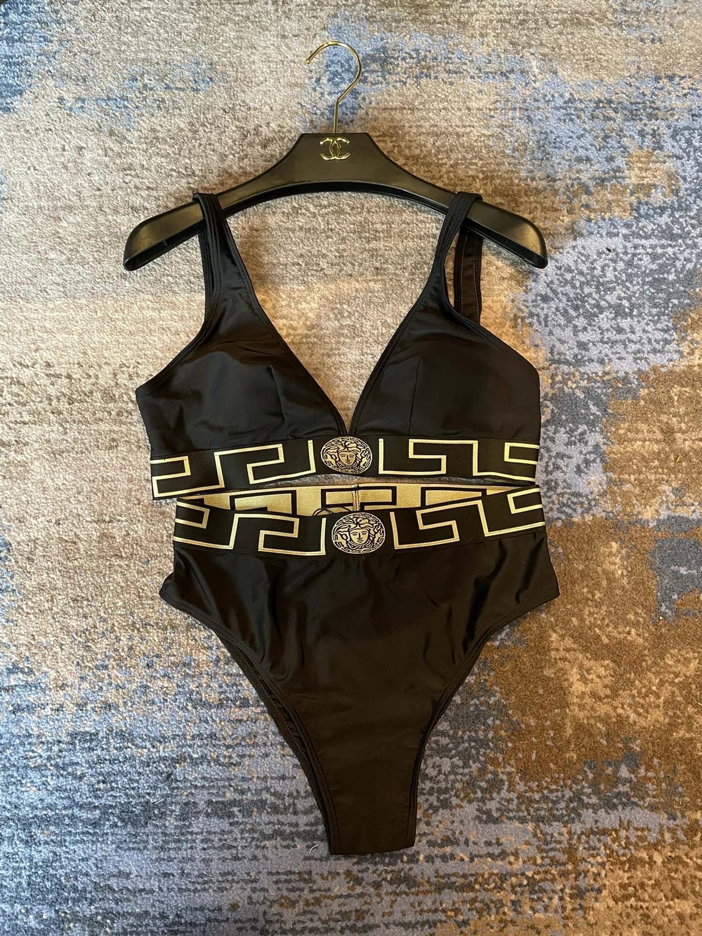 Versace Swimwear Two-Piece Triangle Bikini Set — 14