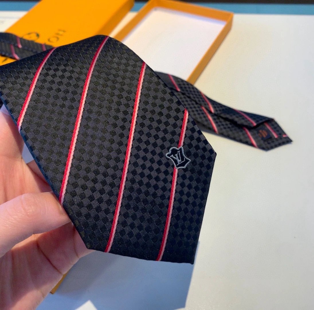 Louis Vuitton Ties Striped checker-pattern tie image 3