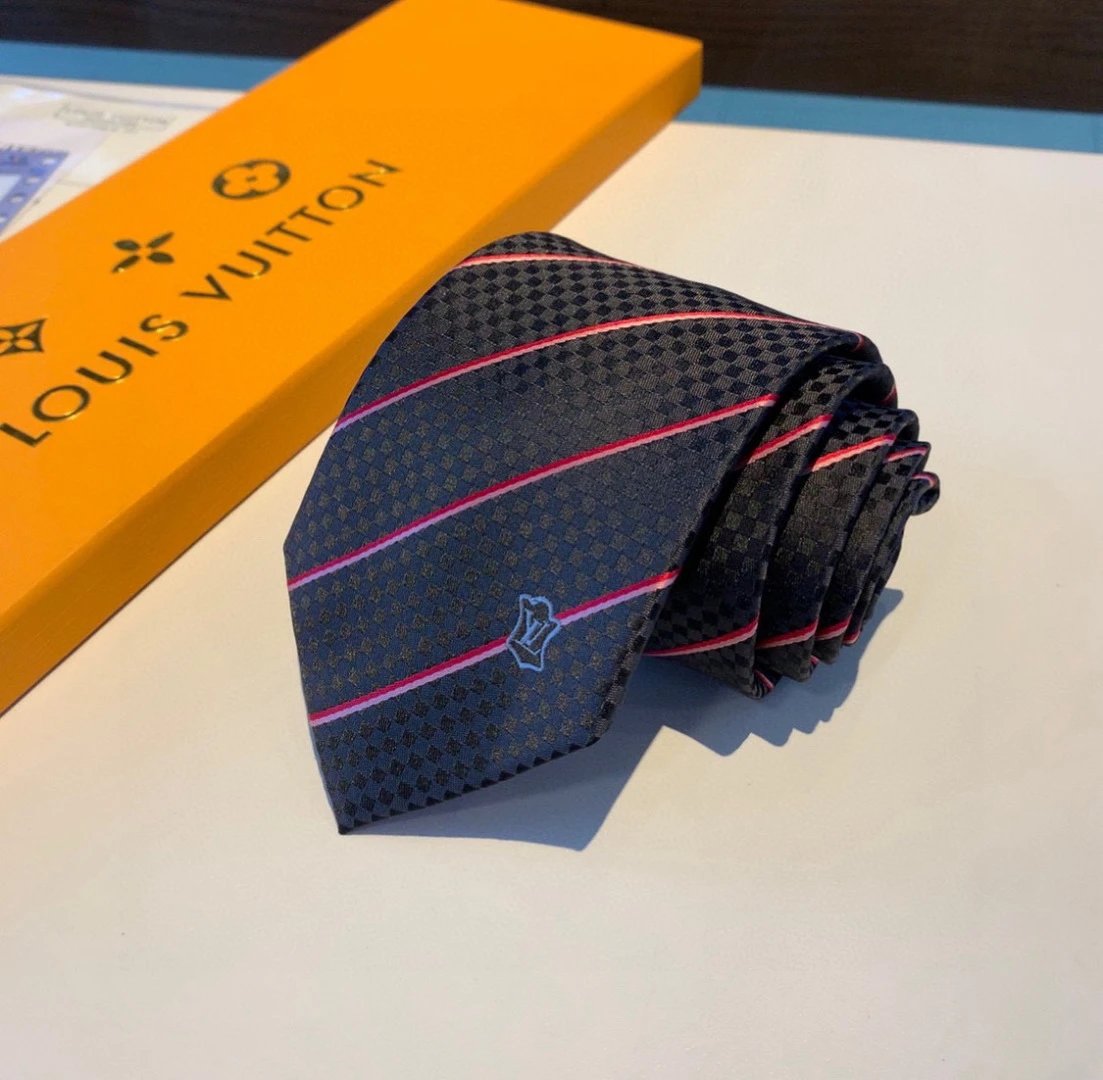 Louis Vuitton Ties Striped checker-pattern tie image 6