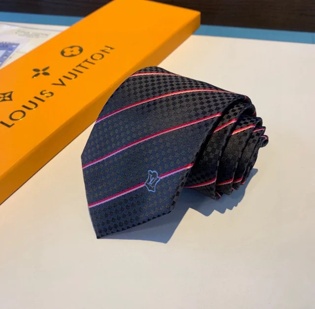 Louis Vuitton Ties Striped checker-pattern tie product detail image 6