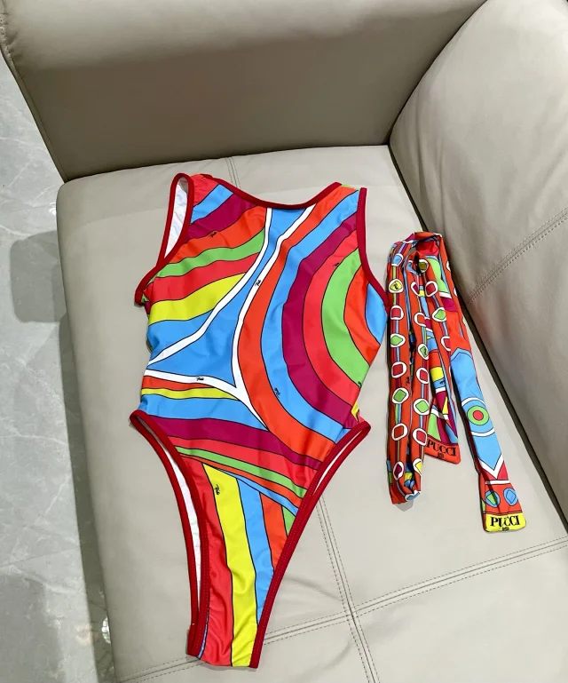 Emilio Pucci Swimwear Printed One-Piece Swimsuit product detail image 5