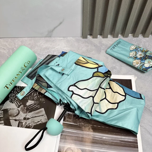 Tiffany & Co. Uncategorized Five-fold folding floral-print umbrella product detail image 4