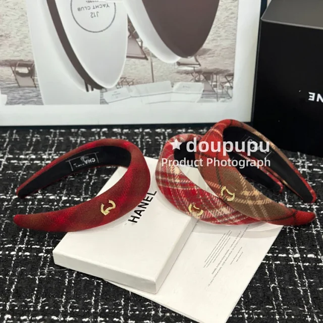 Chanel Uncategorized Plaid Padded Headband product detail image 2