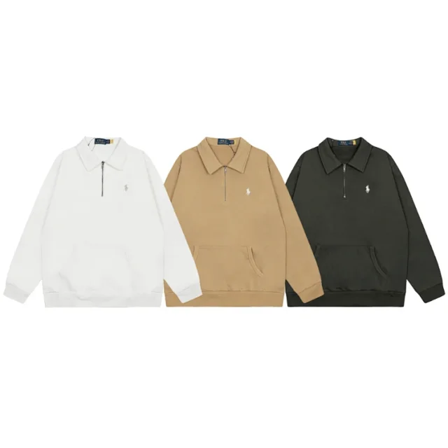 Polo Ralph Lauren Hoodies & Sweatshirts Half-Zip Collared Sweatshirt with Kangaroo Pocket and Embroidered Pony product detail image 1