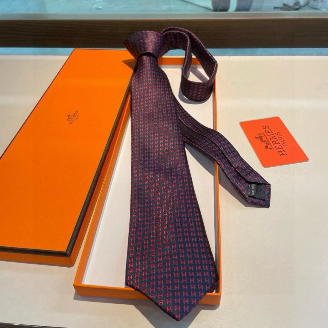 Hermès Ties H monogram patterned tie — 01