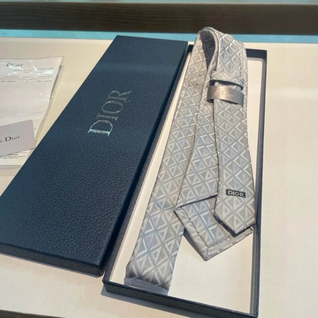 Dior Ties Geometric Jacquard Silk Tie image 3