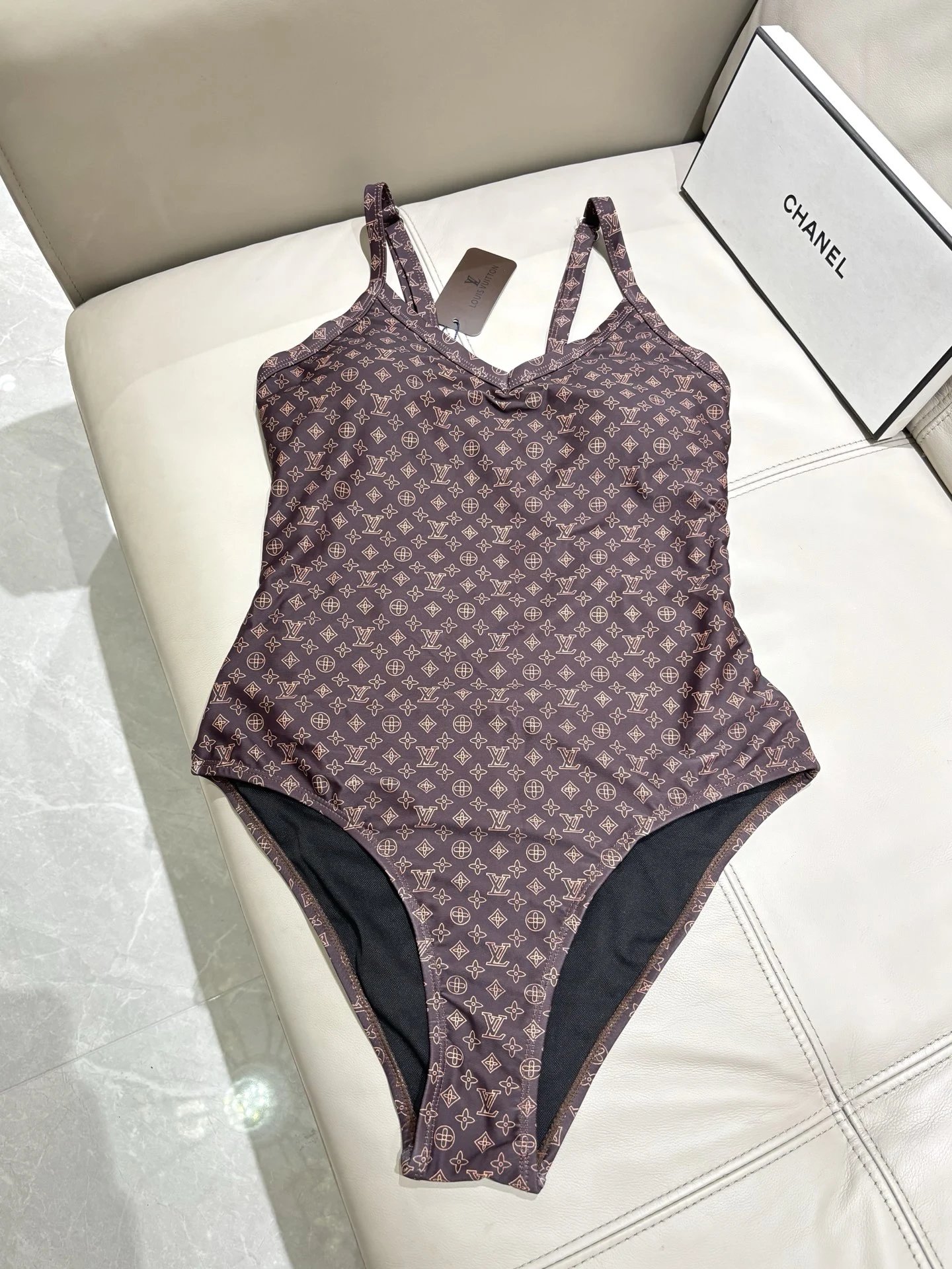 Louis Vuitton Swimwear One-Piece Monogram Swimsuit with Spaghetti Straps — 9