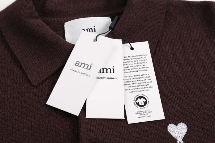 AMI Paris Knitwear de Cœur Polo Collar Knit Sweater image 8