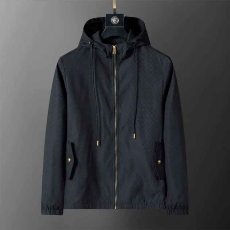 Unbranded Jackets Zip-Up Windbreaker — SKU-17-Black 56036