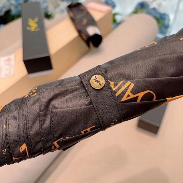 Yves Saint Laurent Uncategorized Three-Fold Automatic Folding Logo-Print Umbrella product detail image 3