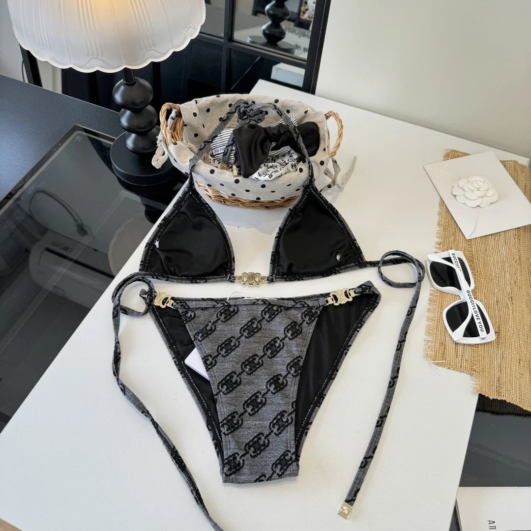 Celine Swimwear Triomphe triangle bikini set image 6