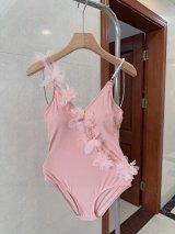 Pink Floral Tulle-Embellished Leotard [1 style]