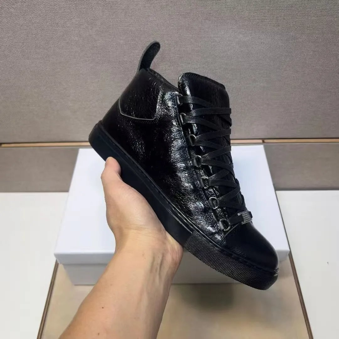 Unbranded Sneakers High-Top Lace-Up Leather image 3