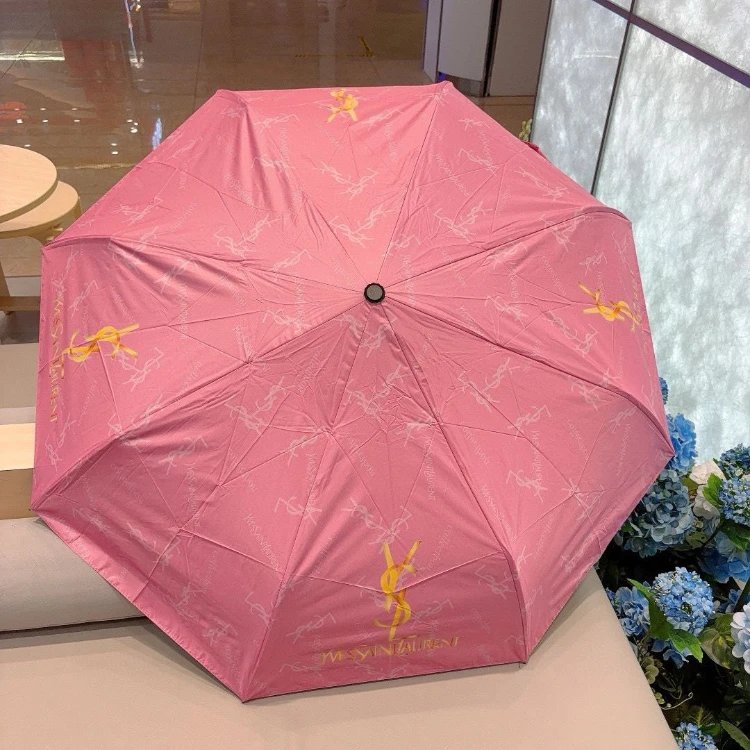 Yves Saint Laurent Uncategorized Three-Fold Automatic Folding Logo-Print Umbrella — 04