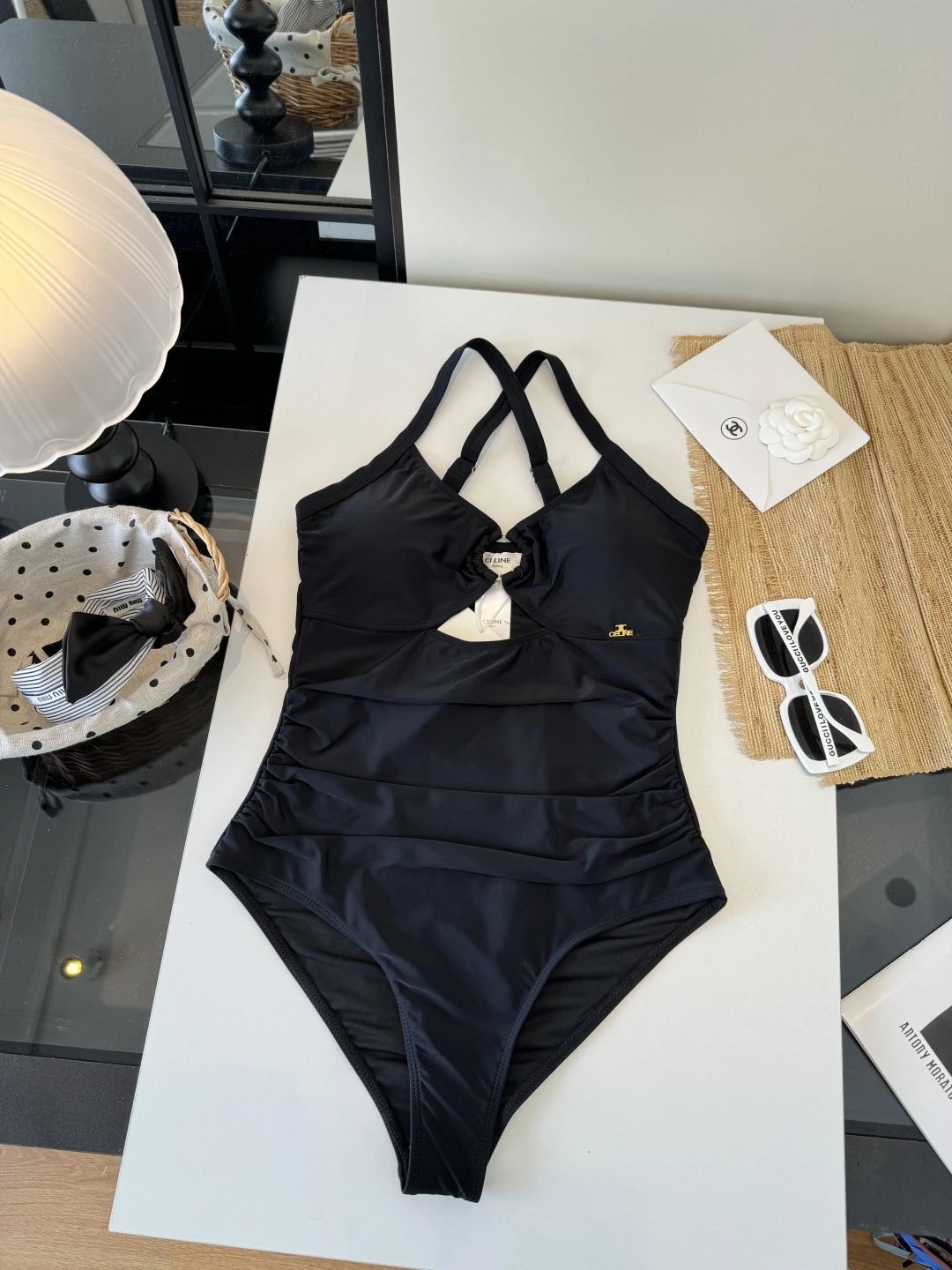 Celine Swimwear One-Piece Swimsuit — black