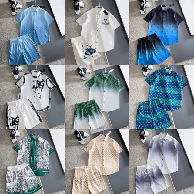Unbranded Matching Sets Short-Sleeve Button Shirt and Drawstring Shorts Set product detail image 1