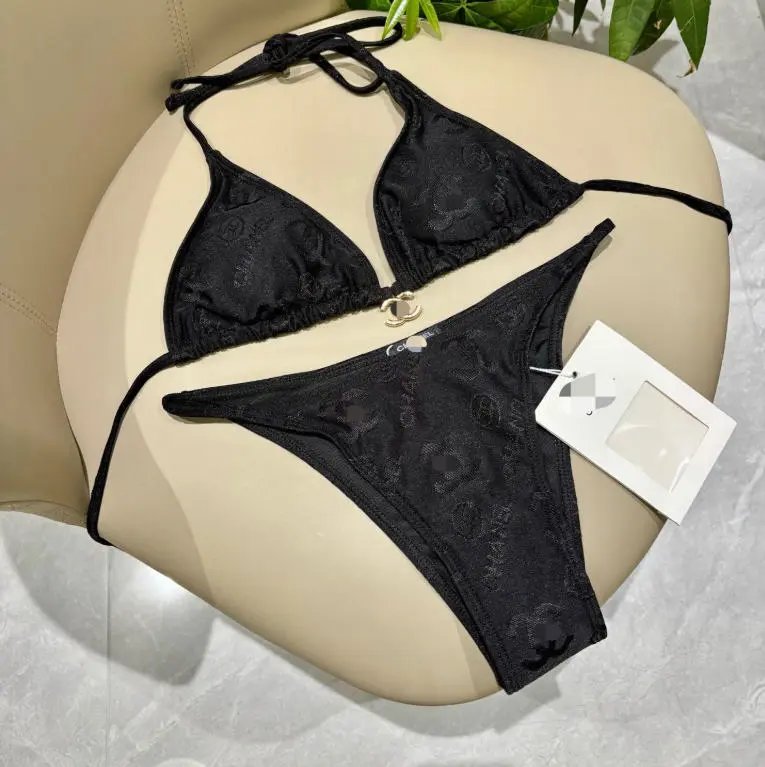 Chanel Swimwear Jacquard logo print padded underwire one-piece swimsuit — 4