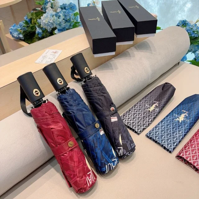 Yves Saint Laurent Uncategorized Three-Fold Automatic Folding Logo-Print Umbrella product detail image 1