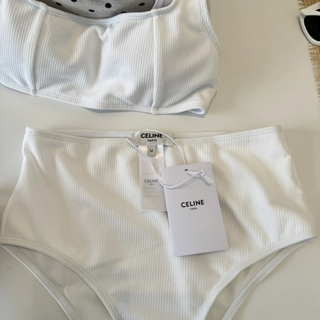 Unbranded Swimwear Ribbed High-Waisted Two-Piece Bikini with Metal Strap Hardware image 7