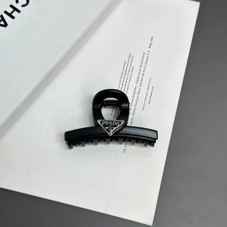 Prada Uncategorized Triangle Logo Claw Hair Clip image 6