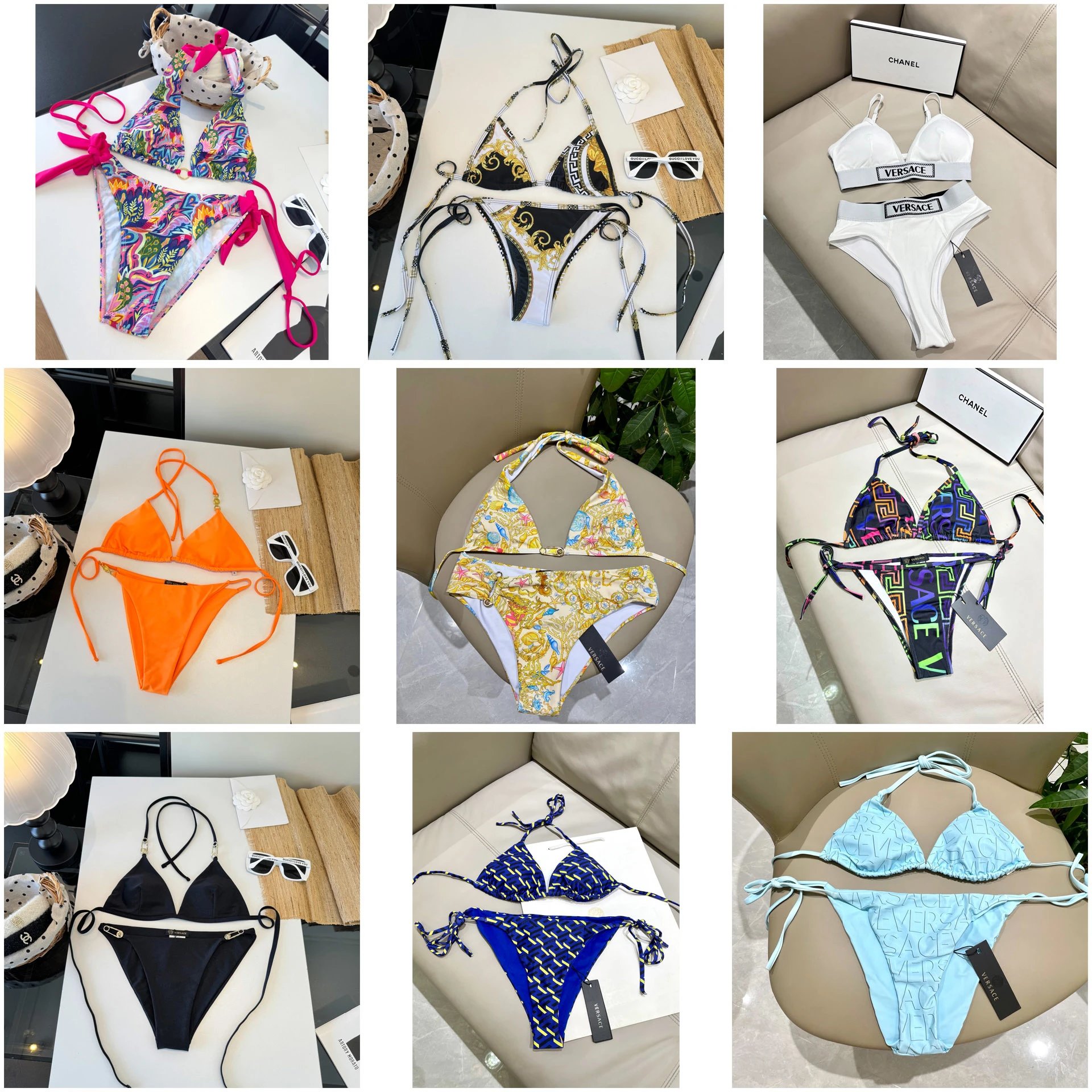 Versace Swimwear Two-Piece Triangle Bikini Set image 1