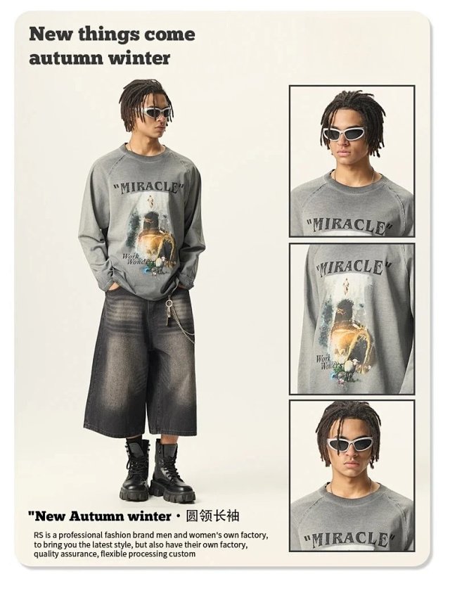 270G Washed Graphic Long Sleeve Tee: seller detail photo 4
