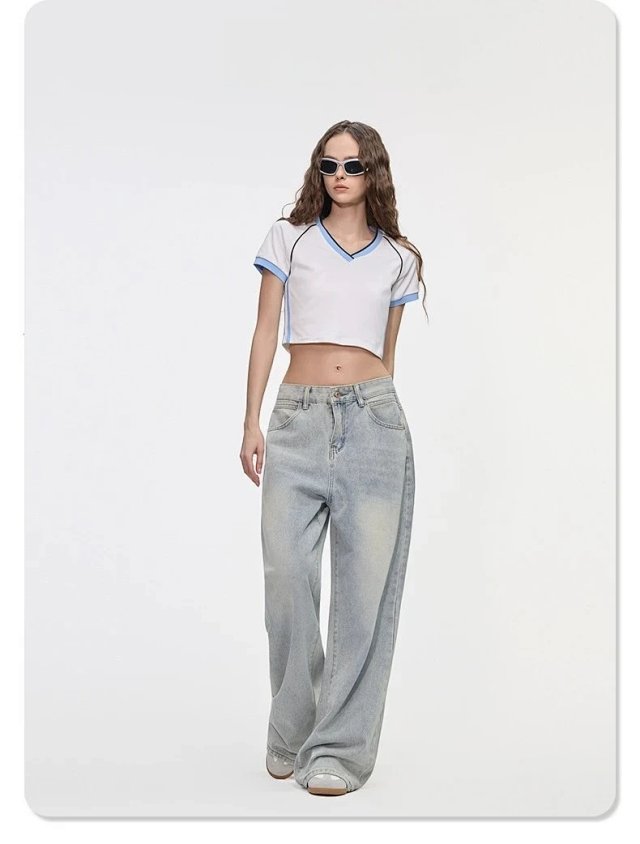 Women's Color Block Crop Tee: seller detail photo 1