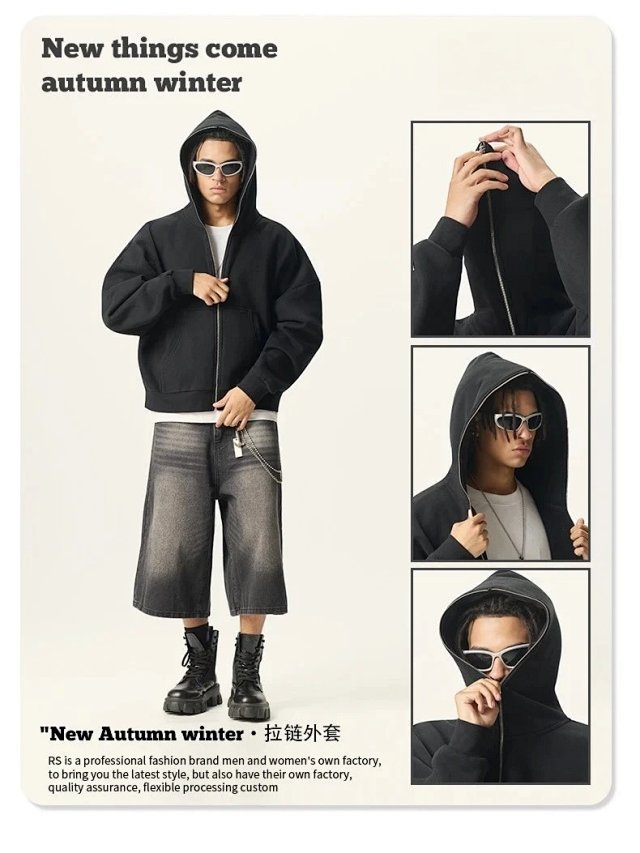 350G Boxy Zip Hoodie: seller detail photo 3