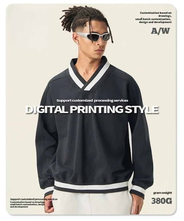 380G Boxy V Neck Sweatshirt: seller detail photo 2