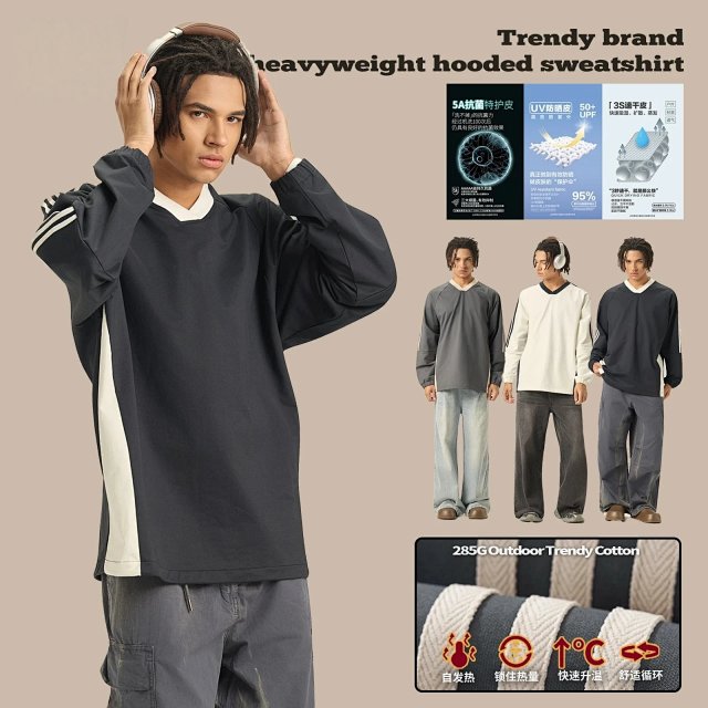 285G V Neck Long Sleeve Tee: seller detail photo 2