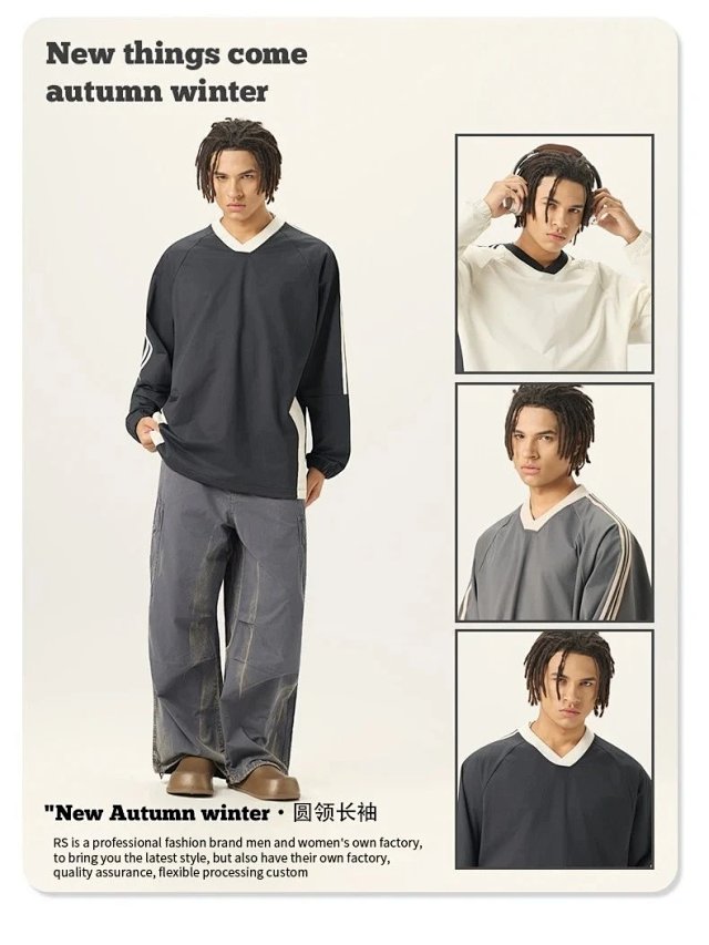 285G V Neck Long Sleeve Tee: seller detail photo 4
