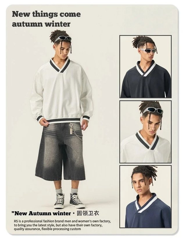 380G Boxy V Neck Sweatshirt: seller detail photo 4