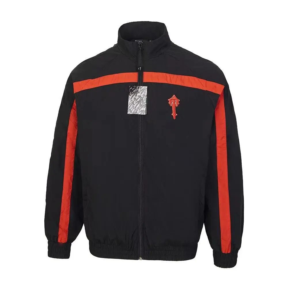 Unbranded Jackets Zip-Front Track Jacket with Contrast Piping — 37