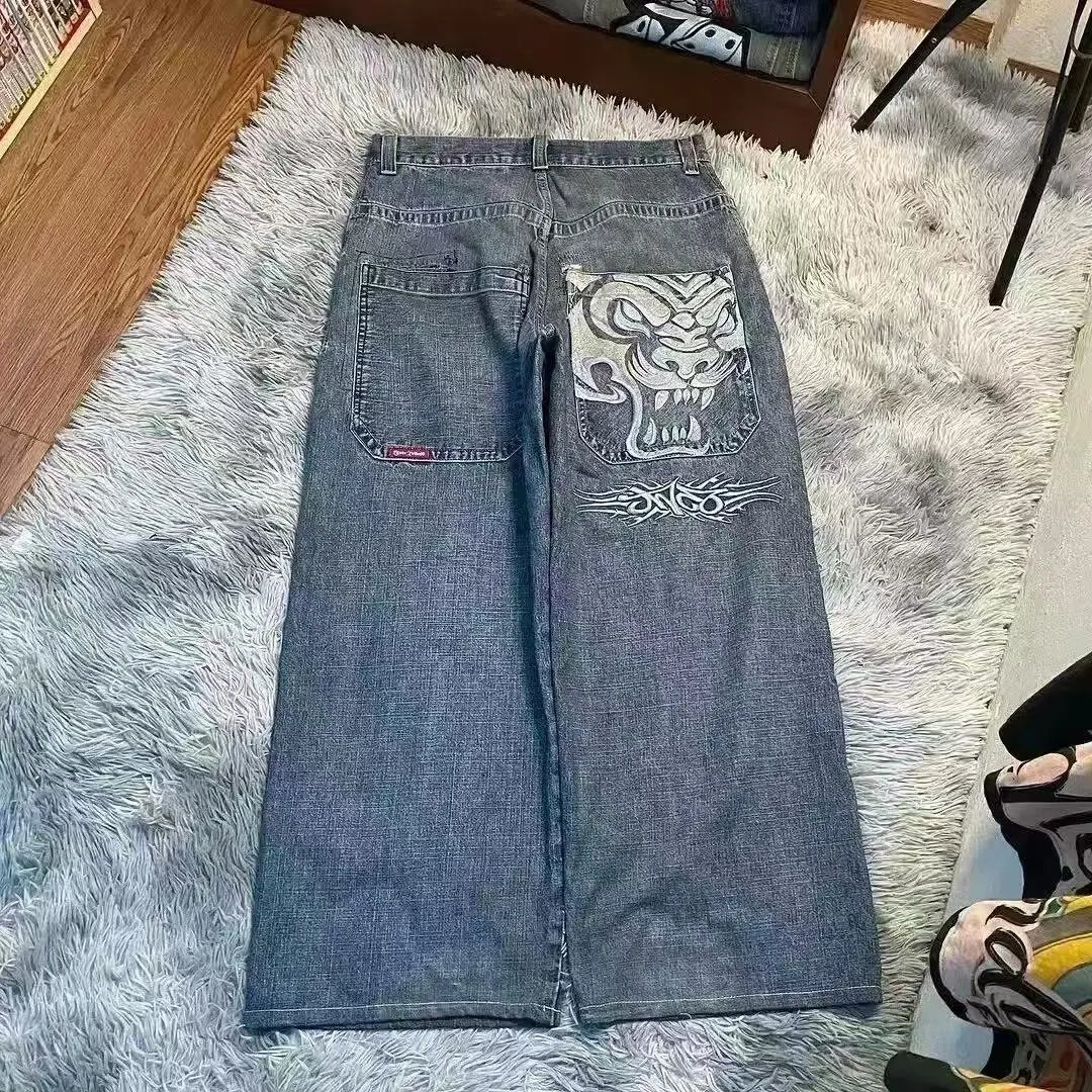 Unbranded Jeans Loose wide-leg graphic embroidered — 12