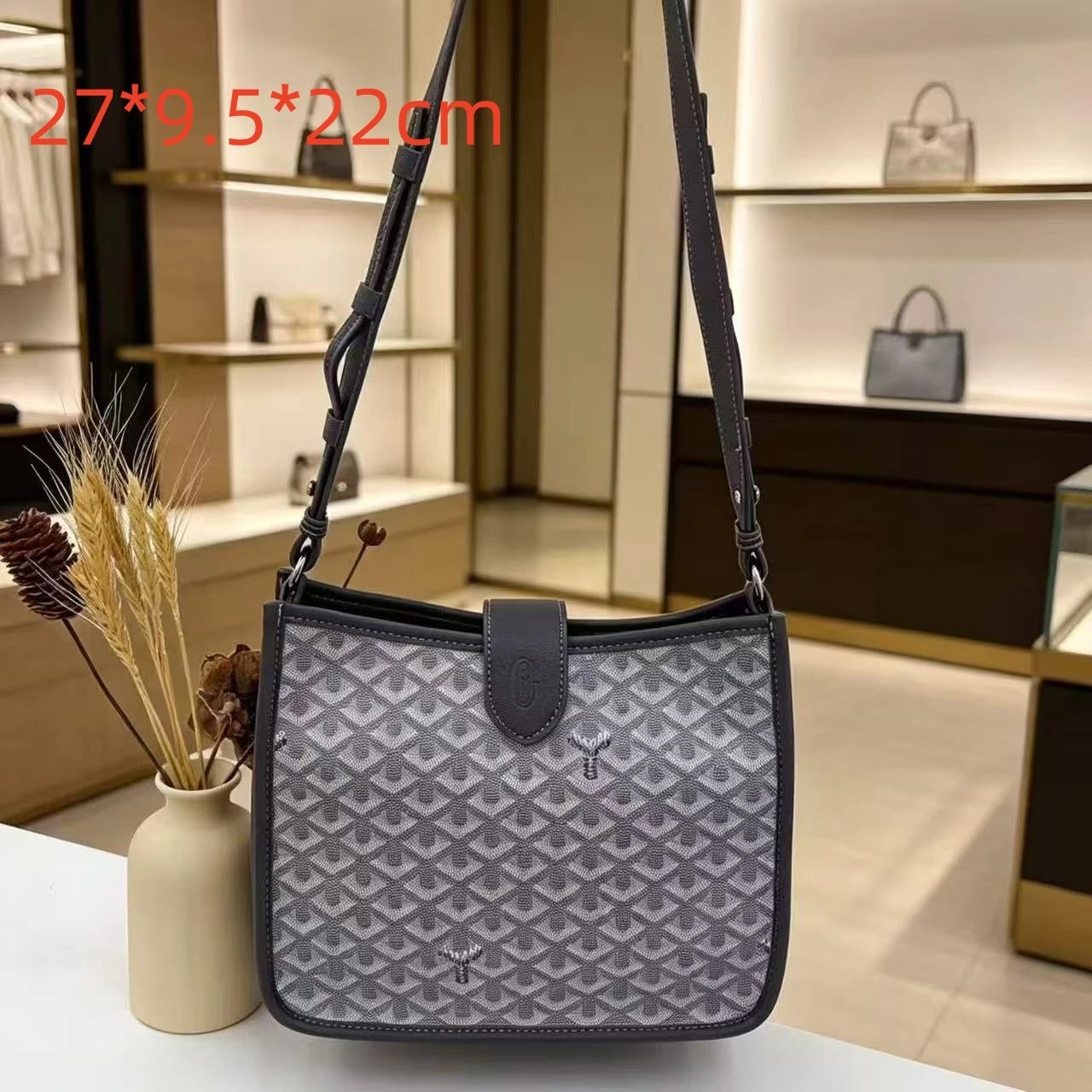 Unbranded Shoulder Bags Monogram-pattern cylindrical zip bag — 18