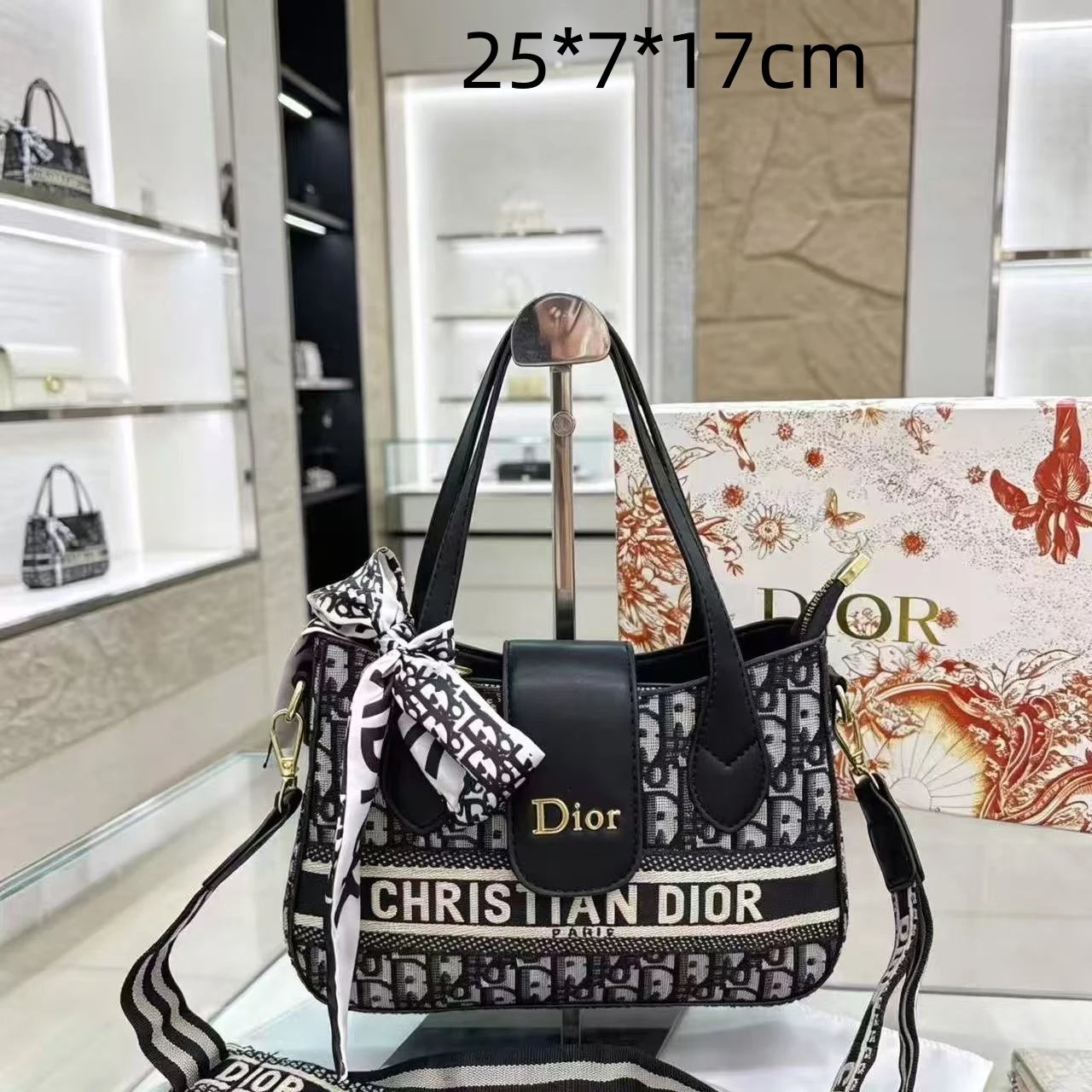 Dior Shoulder Bags Crescent Bag with Ruched Handle — 33