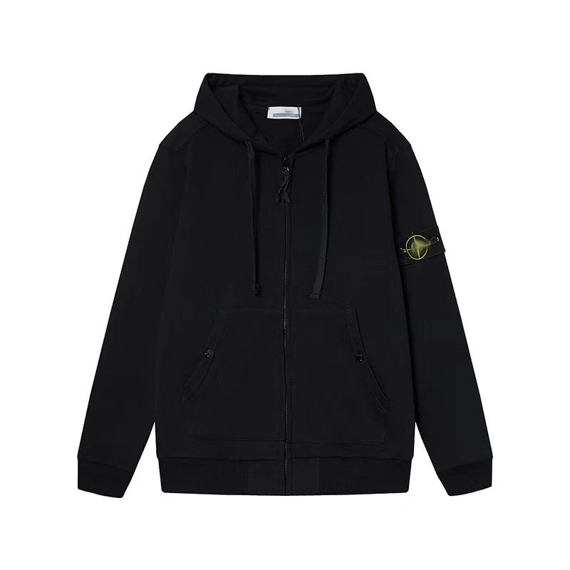 C.P. Company Hoodies & Sweatshirts Quarter-Zip Mock-Neck Sweatshirt with Lens Sleeve Pocket — 38
