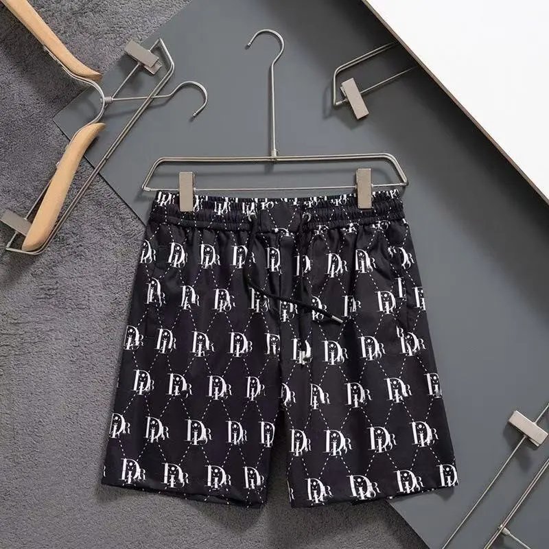 Dior Shorts Drawstring with logo embroidery and monogram side panels — 34