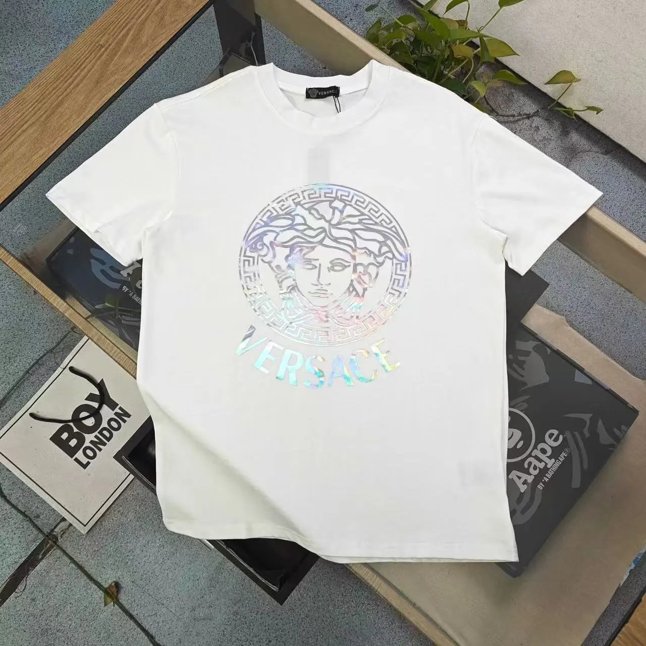 Versace T-Shirts Logo Print Short-Sleeve T-Shirt — 14