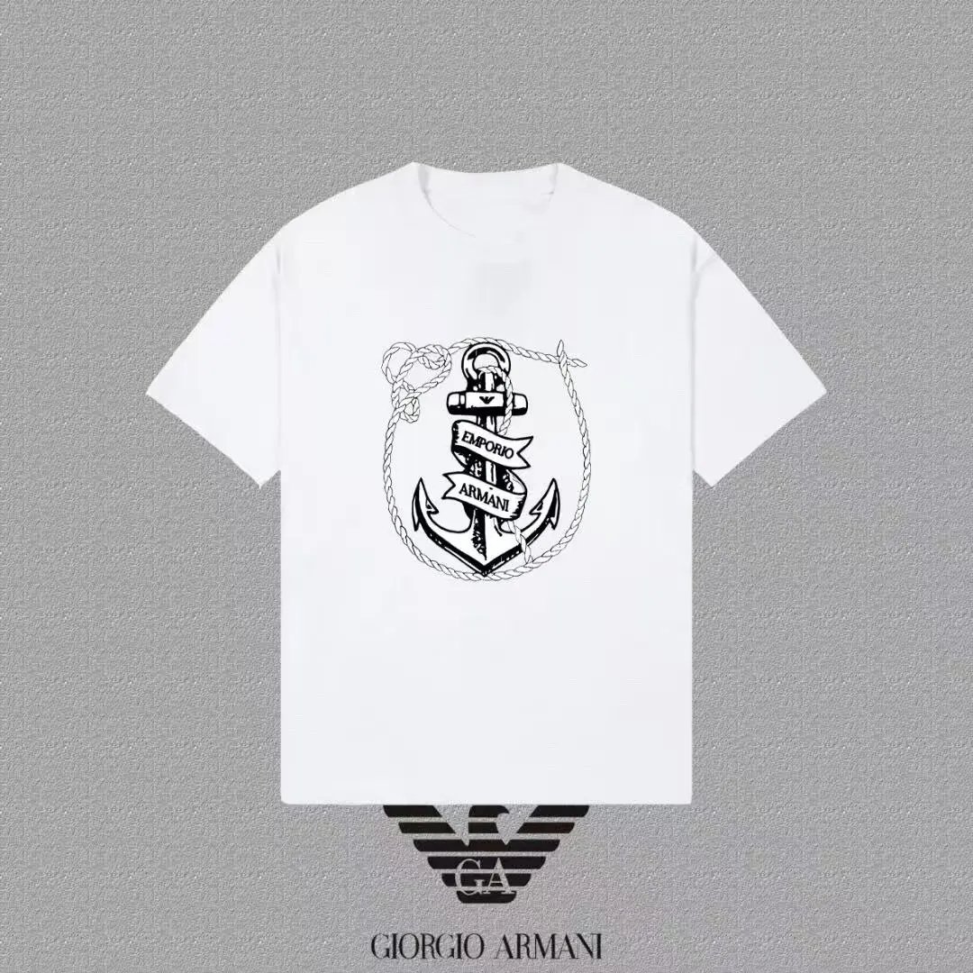 EA7 T-Shirts Short-Sleeve Logo Print — 40.