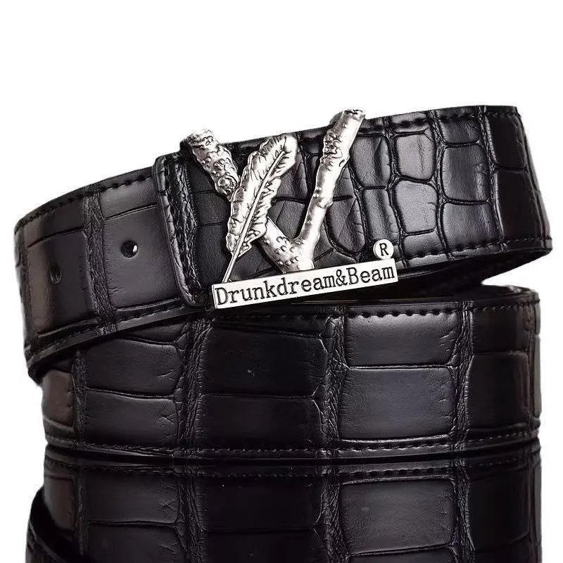 Louis Vuitton Belts LV Initiales buckle embossed monogram belt with contrast stripe — 34