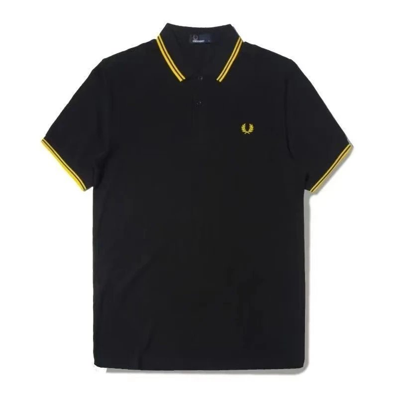 Fred Perry T-Shirts Short-Sleeve Polo Shirt with Tipped Collar and Laurel Wreath Embroidery — 2
