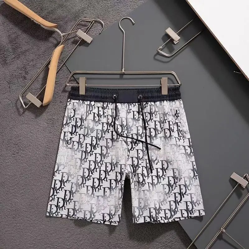 Dior Shorts Drawstring with logo embroidery and monogram side panels — 31