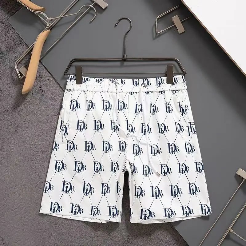 Dior Shorts Drawstring with logo embroidery and monogram side panels — 35