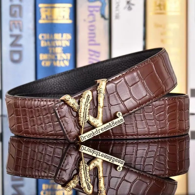 Louis Vuitton Belts LV Initiales buckle embossed monogram belt with contrast stripe — 26