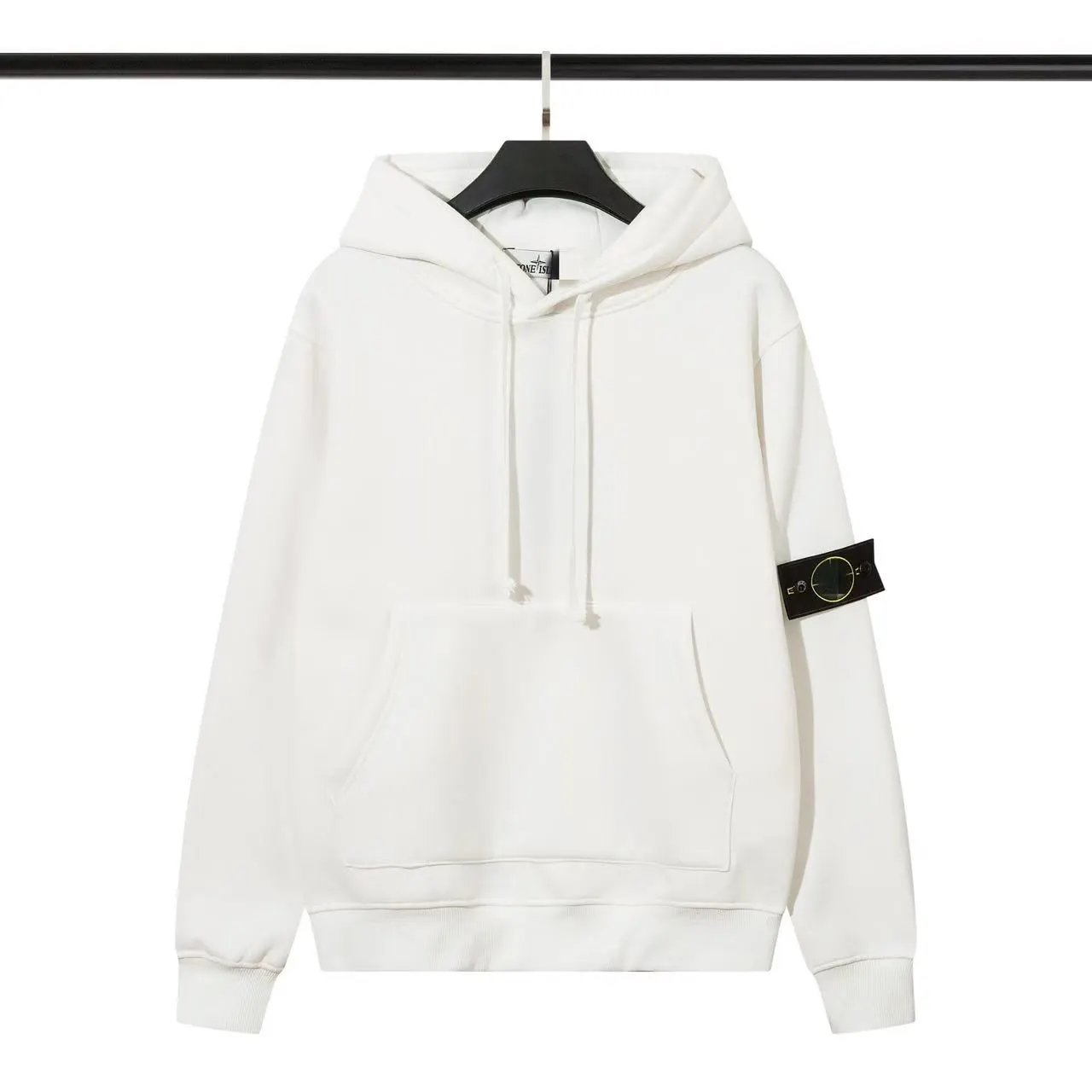 C.P. Company Hoodies & Sweatshirts Quarter-Zip Mock-Neck Sweatshirt with Lens Sleeve Pocket — 32