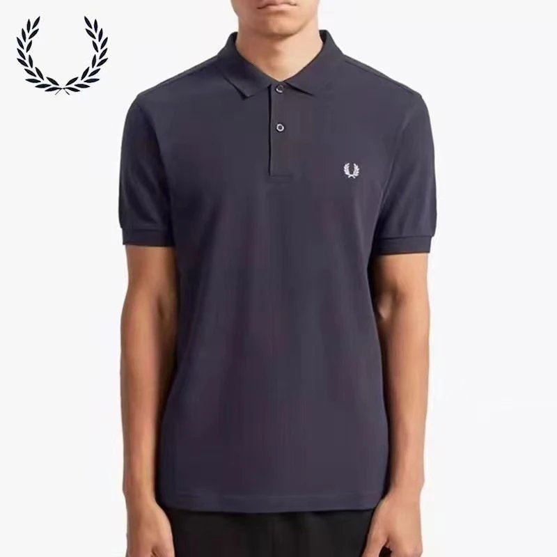 Fred Perry T-Shirts Short-Sleeve Polo Shirt with Tipped Collar and Laurel Wreath Embroidery — 21