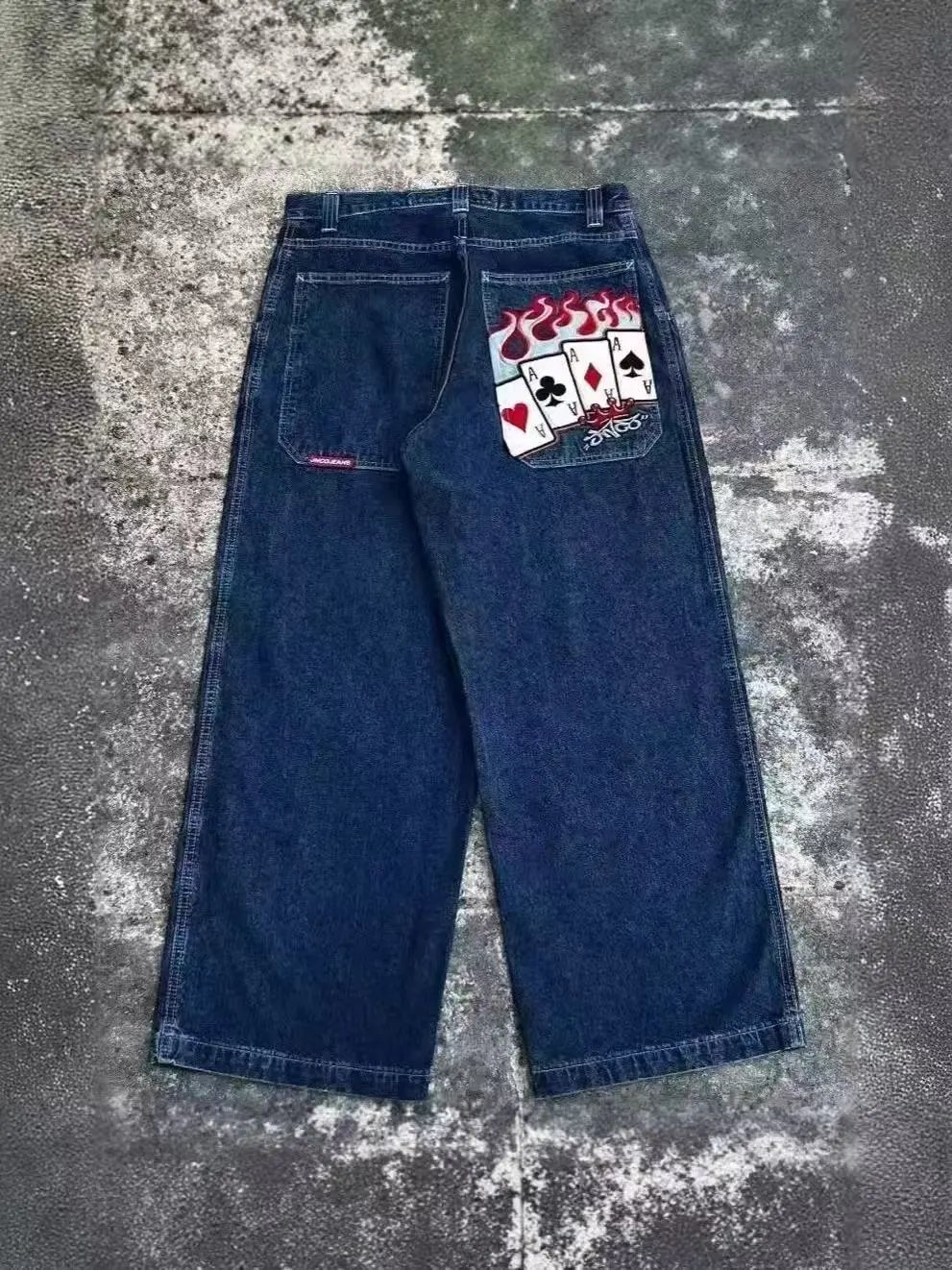 Unbranded Jeans Loose wide-leg graphic embroidered — 31