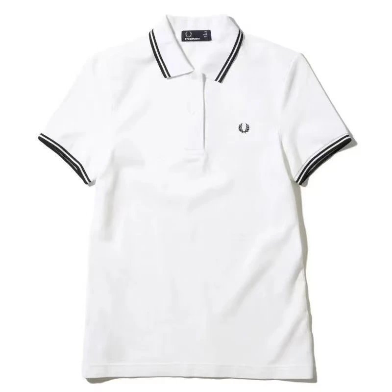 Fred Perry T-Shirts Short-Sleeve Polo Shirt with Tipped Collar and Laurel Wreath Embroidery — 4